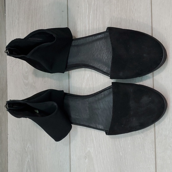 Eileen Fisher Women Powell  Back Zip Suede Platform Clogs Sandals shoes 9.5 - Picture 4 of 11